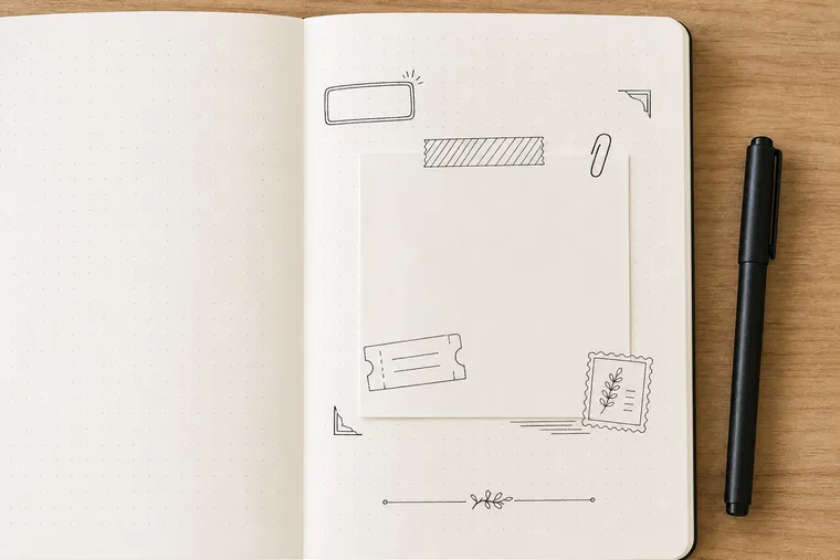 Pen-only drawn stationery example from the Tiny Systems Co. guide collection