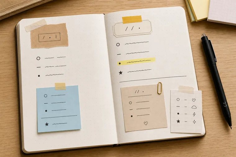 Bullet-note spreads example from the Tiny Systems Co. guide collection