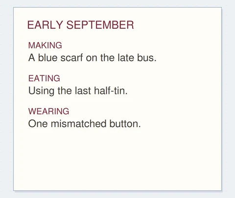 EARLY SEPTEMBER