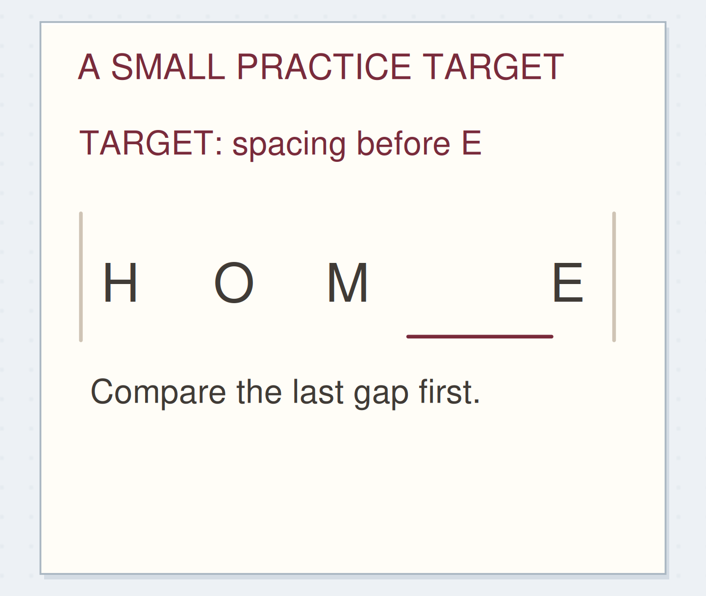A SMALL PRACTICE TARGET. Original schematic example; method details shown on the page.