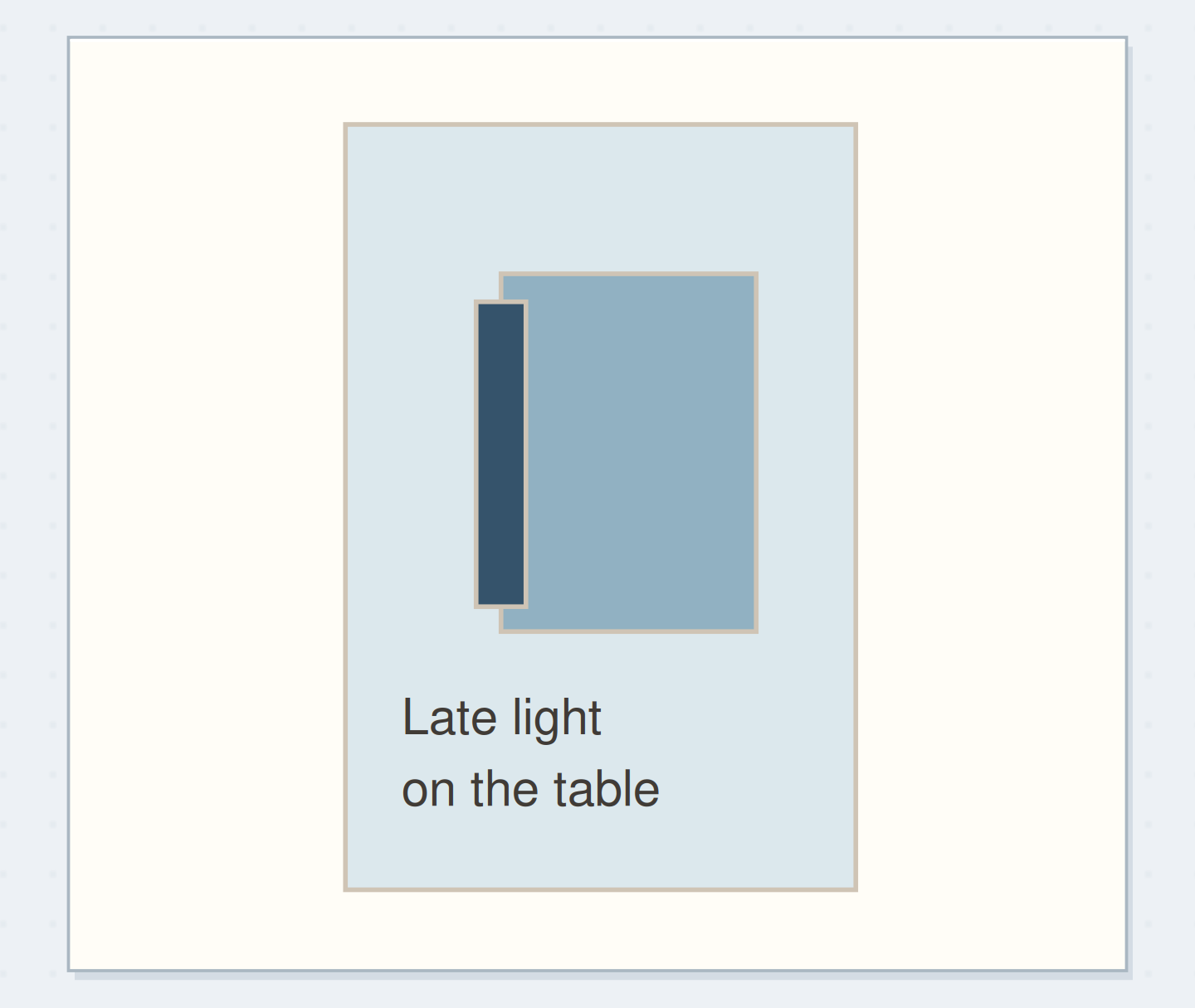 A pale ground, middle-blue shape, and one dark shadow strip