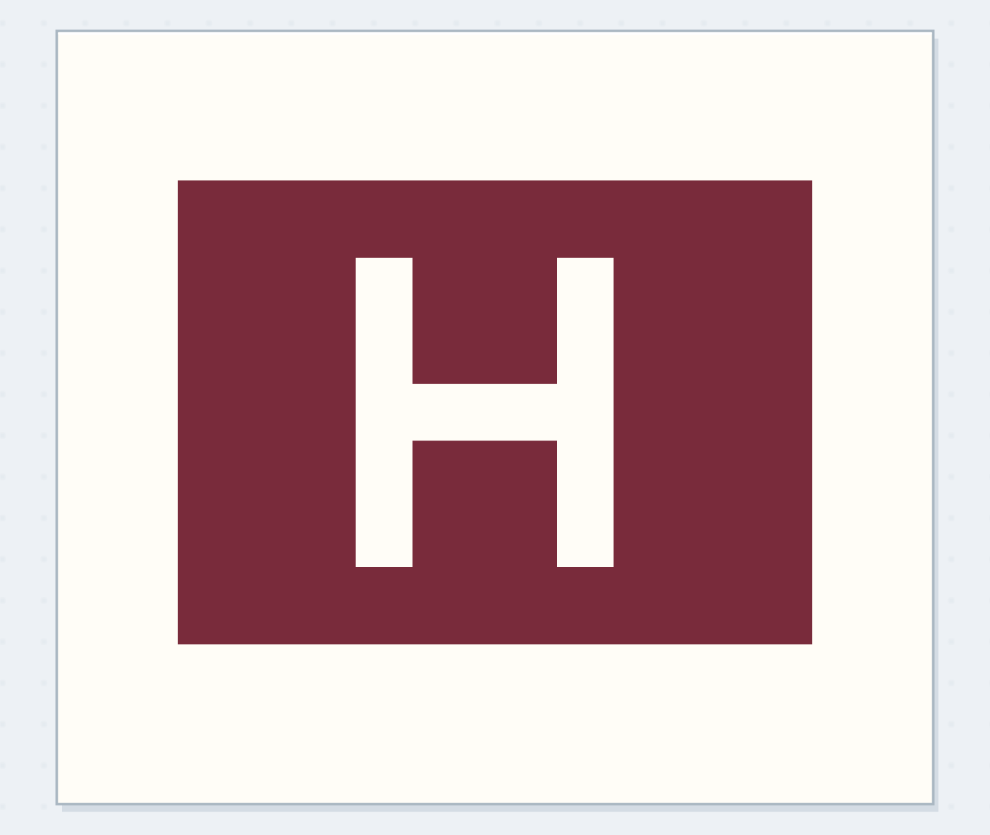 Complete the field; H is untouched paper, not colored ink